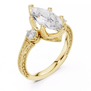 Anillo de Diamante con Corte Marquesa, Certificado por IGI, Oro de 14K, Anillo de Aniversario, Regalo de San Valentín para Mujer - Product Image 2