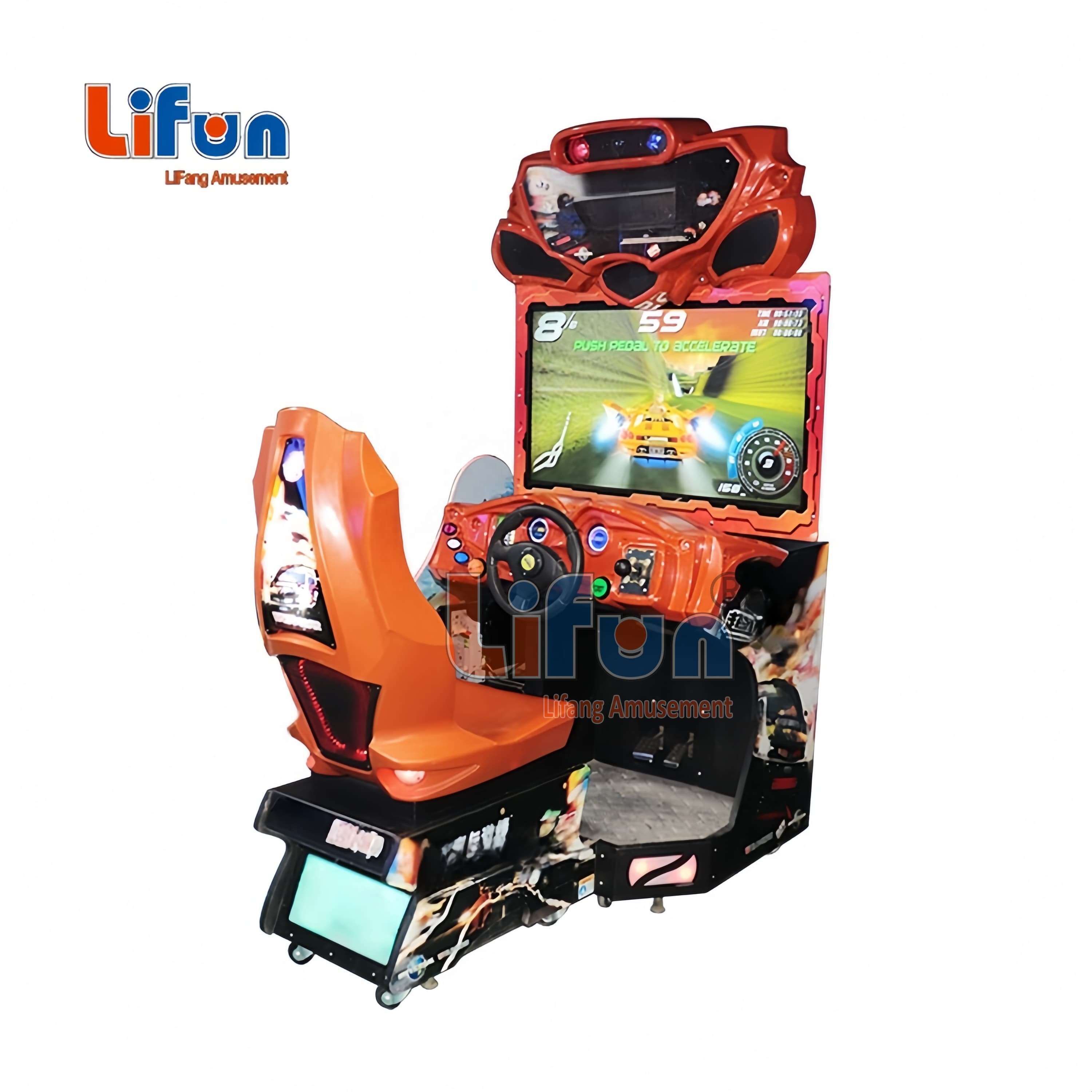 Lifun Factory Single Player Arcade Game Machine High Metal Cabinet Coin Operated Car Racing 1 Year 42" LCD Screen Adults