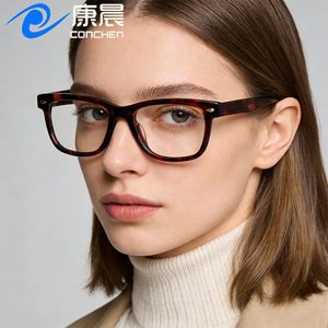 กรอบแว่นตาอะซิเตททรงสี่เหลี่ยมคลาสสิก รุ่น Unisex แบบเต็มกรอบ ป้องกันรังสียูวี เลนส์ใส รุ่น 8631 เลนส์ธรรมดา ผลิตที่เมืองเหวินโจว - Product Image 4