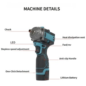 21V Lithium <b>Battery</b> Powered Wrench Dual-Use Multifunctional Brushless Industrial Grade Impact Wrench for Auto Repair Home Use - Product Image 3