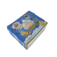 Boîte en carton pliable biodégradable personnalisée avec bordure dorée pailletée en relief pour l'emballage de compléments alimentaires pour enfants
