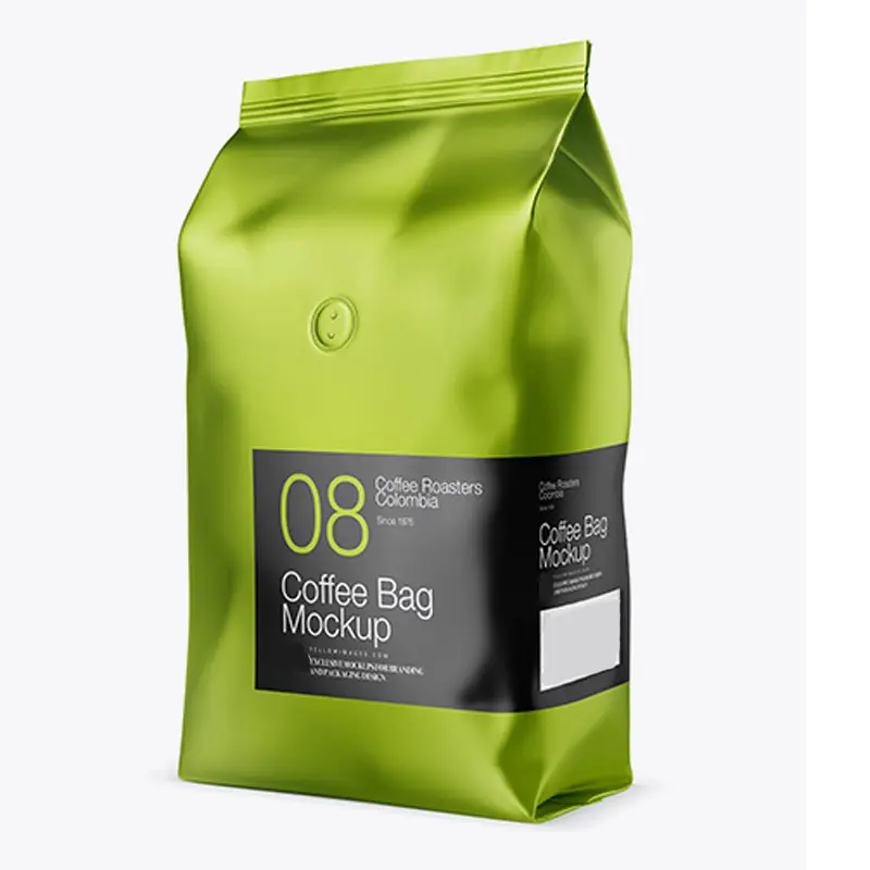 Özel baskılı 100g 250g 500g 1kg düz alt kahve çanta vana ve fermuar çerez şeker kahve çekirdeği çay paketleme