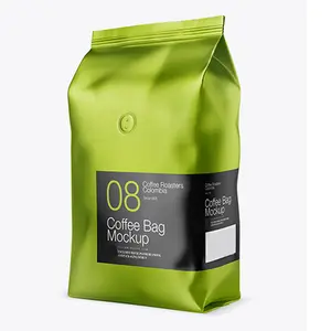 Personalizado impresso 100g 250g 500g 1kg fundo plano saco de café válvula e zíper Cookie CANDY café feijão chá embalagem