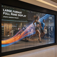 Écran LED transparent grand format pour vitrine de magasin de vêtements de sport, affichage sur toute la surface du verre