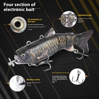 Nouvelles couleurs Robot appât corps de poisson sculpté à la main quatre sections lede leurre de pêche électronique appâts de natation artificiels