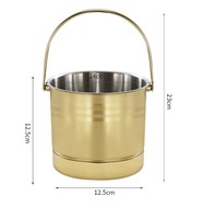Seau à glace isotherme en acier inoxydable 1,6 L pour bière et vin, avec poignée portable, épaissi, résistant aux chutes, facile à nettoyer, avec passoire intégrée pour bar