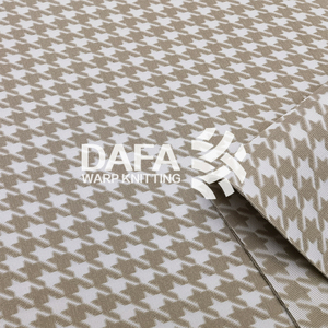 100% jala Jacquard poliester pola Houndstooth 3D Sandwich warna ganda-kain tahan lama dan bergaya - Product Image 3