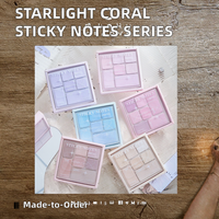 Bloc-notes autocollants créatifs Starlight Coral Series N Times 10x10cm, marque-pages colorés pour messages et index scolaires