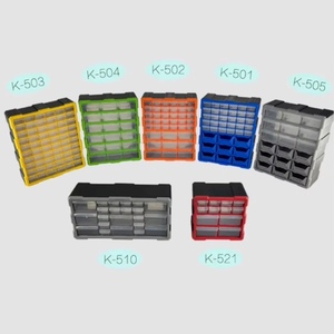 Drawer Parts Storage Bin <b>Cabinet</b> <b>Tool</b> Box Chest Plastic Organiser With Divider in Each Drawer - Product Image 2