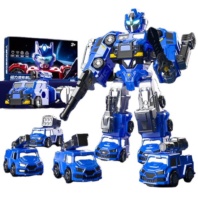 Customized Plastic Transforming Robot DIY Magnetic Model Toy Unisex Shape-shifting Robot for Ages 3+