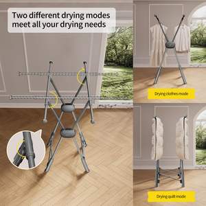 Séchoir à linge en fer robuste Baozhuo avec deux modes de séchage, longueur réglable de 32 à 55 pouces, sur pied pour une utilisation en intérieur/extérieur - Product Image 4