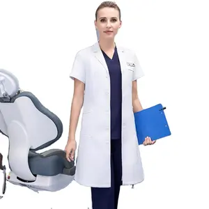 Uniforme médical personnalisé antistatique blanc de haute qualité blouse d'hôpital blouse de laboratoire uniformes d'hôpital gommages médicaux unisexe