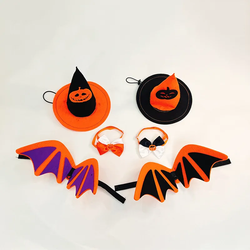 Bán buôn Pet Dog trang phục halloween BAT Wing bí ngô hat Pet Cat Dog Halloween trang phục cho chó