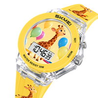 Jam Tangan Digital LED Anak SKMEI 2646, Desain Kartun, Lembut, Olahraga, Hadiah untuk Anak Laki-laki dan Perempuan