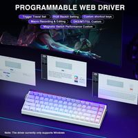 Clavier mécanique de jeu AULA HERO 68HE USB à interrupteurs magnétiques RGB, déclenchement rapide, retour 8K, filaire, clavier personnalisé pour l'e-sport