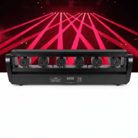 Barre de lumière laser à tête mobile RGB 6 yeux 6x500MW Vert Rouge DMX512 Lumière de scène professionnelle