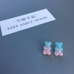 New High Quality New Design Girls Cute Jelly <b>Bear</b> Jewelry Accessories Ombre Sweet <b>Gummy</b> <b>Bear</b> Stud Earrings for Kids Women Party - Product Image 4