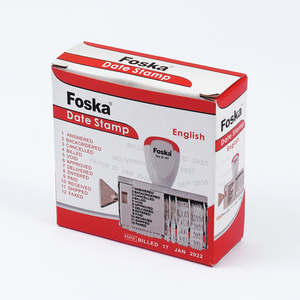 Tampon daté multifonction en caoutchouc <span class=keywords><strong>de</strong></span> bonne qualité Foska, différentes langues, pour l'artisanat, <span class=keywords><strong>base</strong></span> en plastique rétro, rouleau tampon daté - Product Image 5