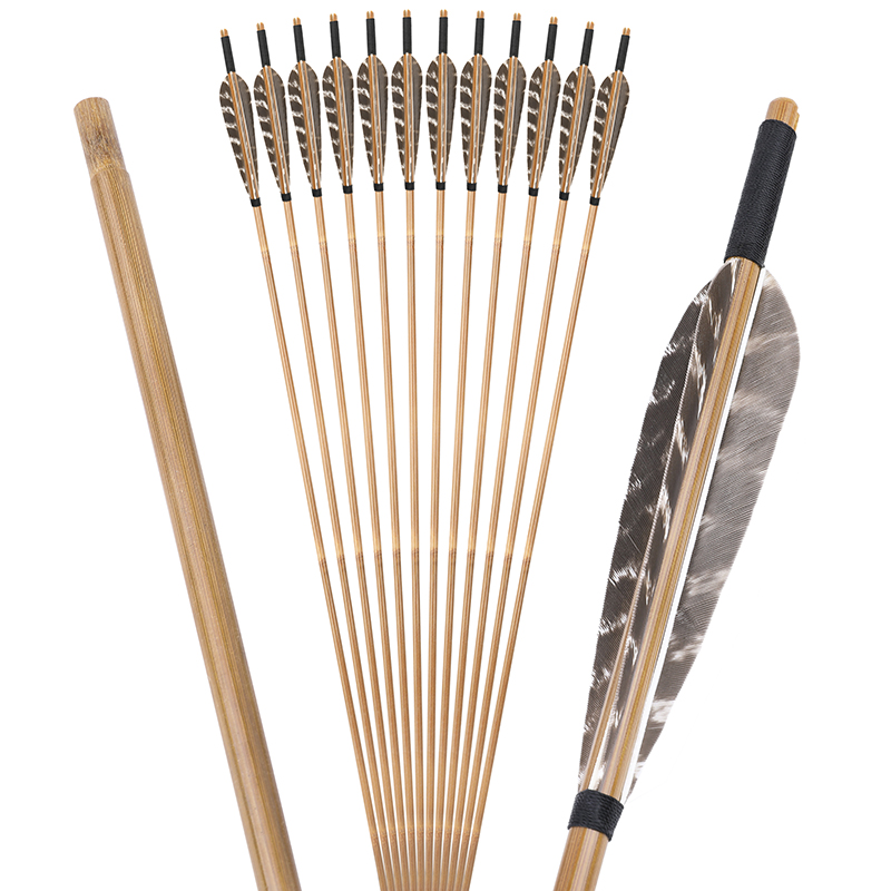 Bogenbau 33 Zoll Natrlicher Bambus-Pfeilschaft  8 mm mit 5 Zoll  Truthahnfeder fr 20-70 lbs Jagdbogen DIY Bambuspfeil| Alibaba.com