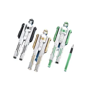 다양한 색 중국제 플라스틱 펜 문구 도매 가격 개인 라벨 카와이 로봇 모양 볼포인트 젤 펜