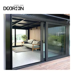 Doorwin New Design Energy Efficient Office Door Heavy-duty Commercial Doors for Hotel Triple Glass Lift & Slide Door