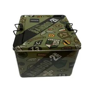 L142*W110*H92mm Empty Locking Rectangular Tin Box for Socks Metal Tin Can Tin Box with Lock