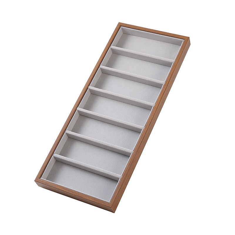 Gray interior+walnut wood 7 slot