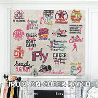 Écussons thermocollants brodés faits main pour cheerleading, en sergé, en tissu polyester, emblèmes personnalisés, ronds/rectangulaires