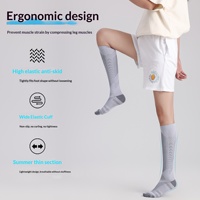 Chaussettes de compression professionnelles en nylon respirant pour la course, le cyclisme et le fitness avec bande réfléchissante et soutien du mollet
