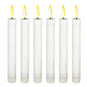 发光二极管无焰锥形蜡烛电池供电窗户蜡烛，带3D闪烁火焰壁炉圣诞万圣节