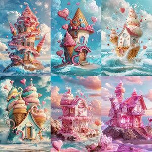 Kit de Arte Mural de Animales del Paisaje Americano Pintado a Mano, Estilo Japandi, Pintura de Diamantes con Cristales de Gemas para Niños - Product Image 2