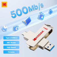 Kodak USSD Mobile Solid U Disk 256GB 512GB USB 3,2 Type-C Dual Interfaces Unidad de estado sólido externa para tableta de teléfono móvil