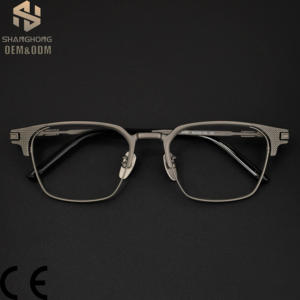 Monturas de Gafas de Titanio Negras Metálicas S08T, Gran Venta, con Diseño de Textura, Certificación <span class=keywords><strong>CE</strong></span> para Uso Diario en la Oficina y Casual - Product Image 1