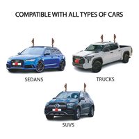 Kit de Decoración Navideña para Ventana de Auto con Diseño de Reno y Astas, Material de Poliéster y ABS para Vacaciones en la Playa, para Aire Acondicionado