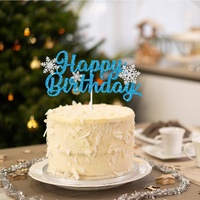 Kış Doğum Günü Partisi Frozen Temalı Dekor Seti Kar Tanesi Mutlu Yıllar Afişi Asılı Döner Süsler Pasta Süsü ve Cupcake Süsleri