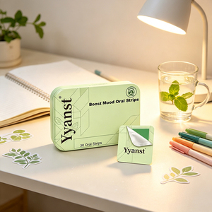 OEM/ODM Natural Plant Boost Mood Oral Strips 30Pcs Green Tea Flavor Keep Balanced Night Rhythm Eco Conscious Dietary <b>Supplement</b> - Product Image 5