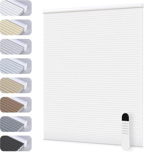 Cellular Blind White Polyester Remote Control Top Mount Light Filtering <b>Window</b> <b>Shade</b> - Product Image 1