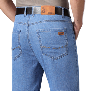 Nuevos Jeans de Hombre Estilo Japonés con Botones, Corte Holgado Ondulado Personalizado, Pierna Recta Apilada, Lavado Medio, Transpirables para Verano - Product Image 1