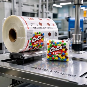 Rouleau de film plastique de qualité alimentaire imprimé au design personnalisé pour l'emballage de bonbons, de collations Film de stratification thermoscellable en vrac vente en gros - Product Image 4