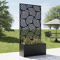 Jardinière en métal avec panneau de séparation découpé au laser pour plantes grimpantes, légumes et vigne