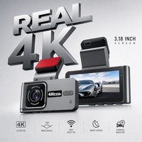 Caméra embarquée 4K avant, 1080P arrière, écran IPS, WiFi, USB, mini DVR avec capteur G et moniteur de stationnement