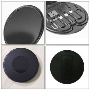 Wholesale Charging <b>Cable</b> Set Round Portable 5 in 1 <b>USB</b> 60w Data <b>Cable</b> Storage Kit Box with Logo - Product Image 3