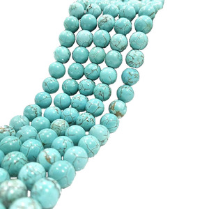 Perles rondes en turquoise synthétique Haosheng Jewelry, 8 mm, perles en vrac pour la création de bijoux, vente en gros - Product Image 2