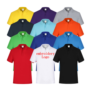 Custom Business Advertising Promotional Polyester for Polo Shirt Uniform Golf Shirt Anti-Wrinkle Feature Print Embroidered Logo