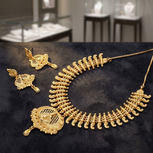 Wholesale 14K18K24K Micron Gold Plated Forming Short Necklaces Set, Traditional Design <b>Bridal</b> Jewelry Set, Fashion Jewelry Set. - Product Image 2