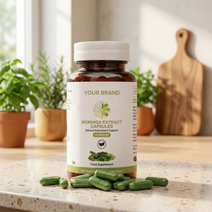 Capsules de feuilles de Moringa pures, poudre d'herbes naturelles, produit à base de plantes, capsules finement transformées, emballage en vrac - Product Image 3