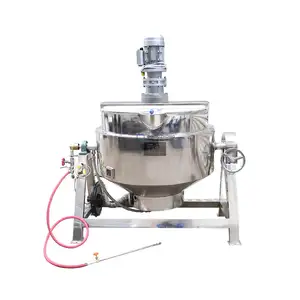 100l 300l 500l Industriële Stoom/Gas/Elektrische Mantel Kookketel Kookpan Mixer Jas Ketel Met Roerwerk