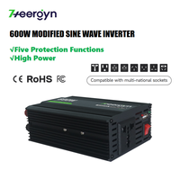 600W Modifiye Sinüs Dalga İnvertörü 1200W Tepe Değeri, DC 12V 24V - AC 110V 220V Araç Güç Dönüştürücü, RV, Kamyon Kampçılığı için USB Portlu