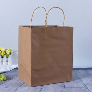 Custom Printed Biodegradable Kraft <b>Paper</b> <b>Bags</b> Offset Printing Recyclable Food Takeaway <b>Bags</b> for Pizza Sushi More Hand Length - Product Image 4