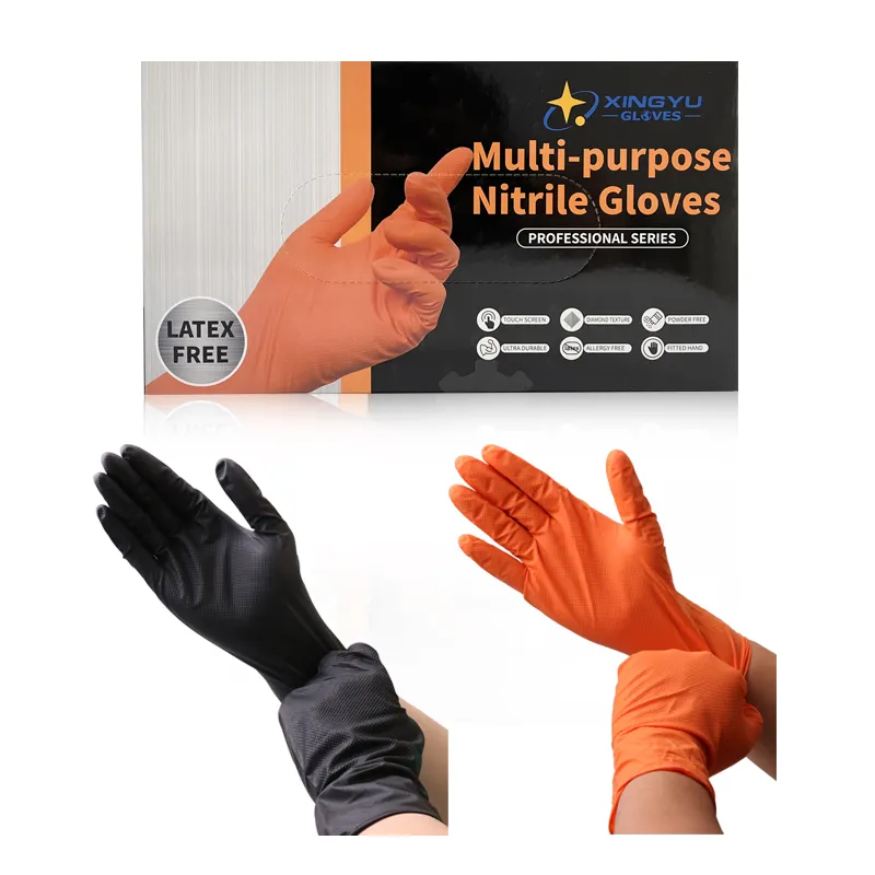 Xinyu Nitrile Einweg 8MIL Mechaniker handschuhe Mechanische Arbeits schutz handschuhe Öl beständige Arbeits handschuhe